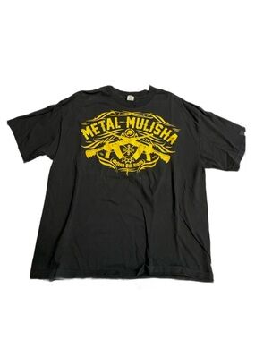 Metal Mulisha Black T-Shirt with Yellow Skull Emblem